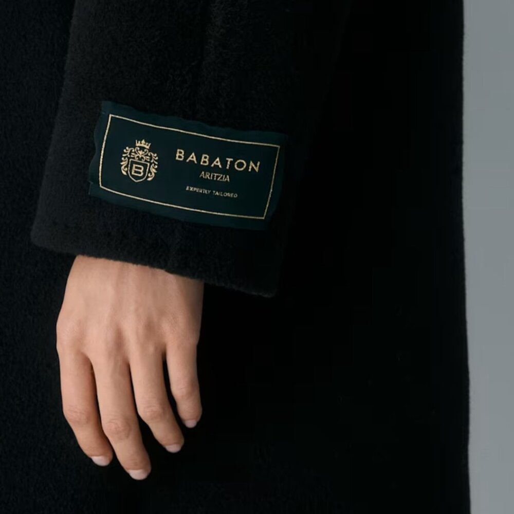NWT Aritzia BABATON The Slouch Coat - (Re)Camel Wool Black - Picture 6 of 16